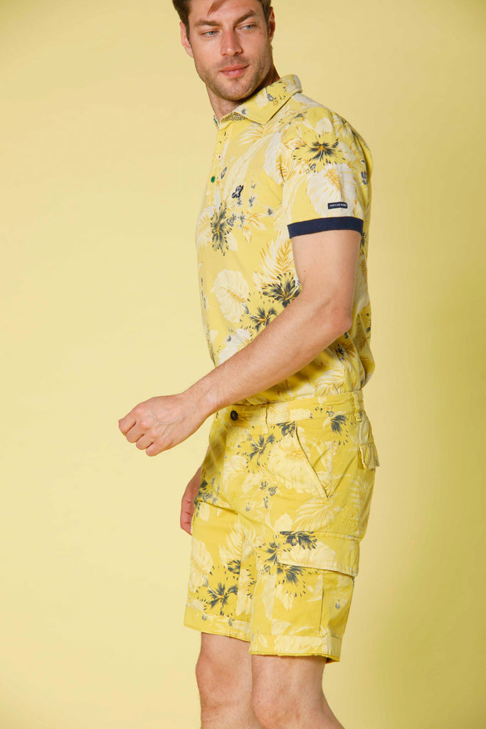 immagine 4 di polo uomo in piquet con stampa fiori modello Print colore giallo di Mason's 
