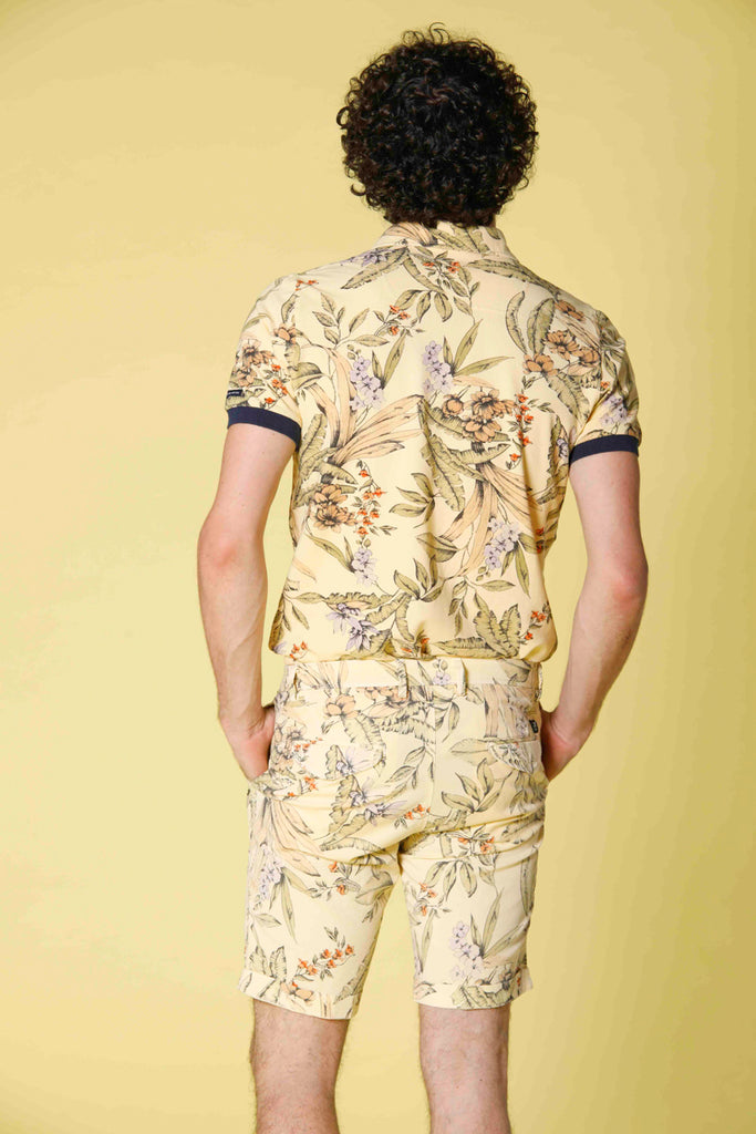 immagine 4 di polo uomo in piquet con stampa floreale modello print colore giallino di mason's 
