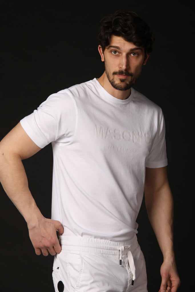 immagine 4 di t-shirt uomo modelo Tom MM in bianco fit regular di Mason's