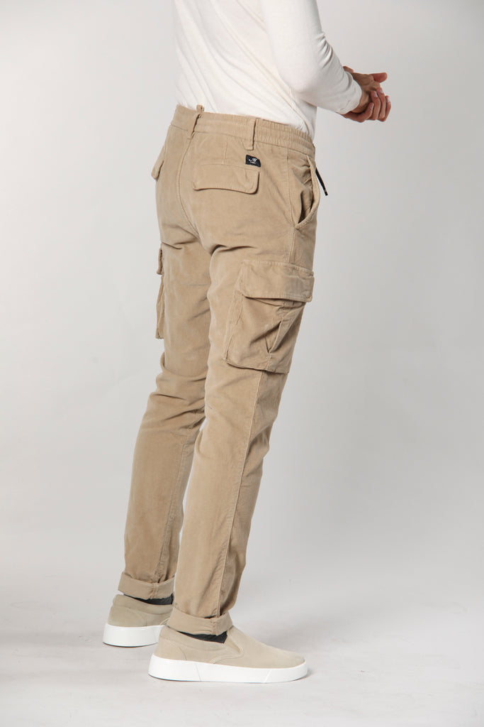 Chile Jogger Pantalone cargo uomo in velluto 1500 righe extra slim