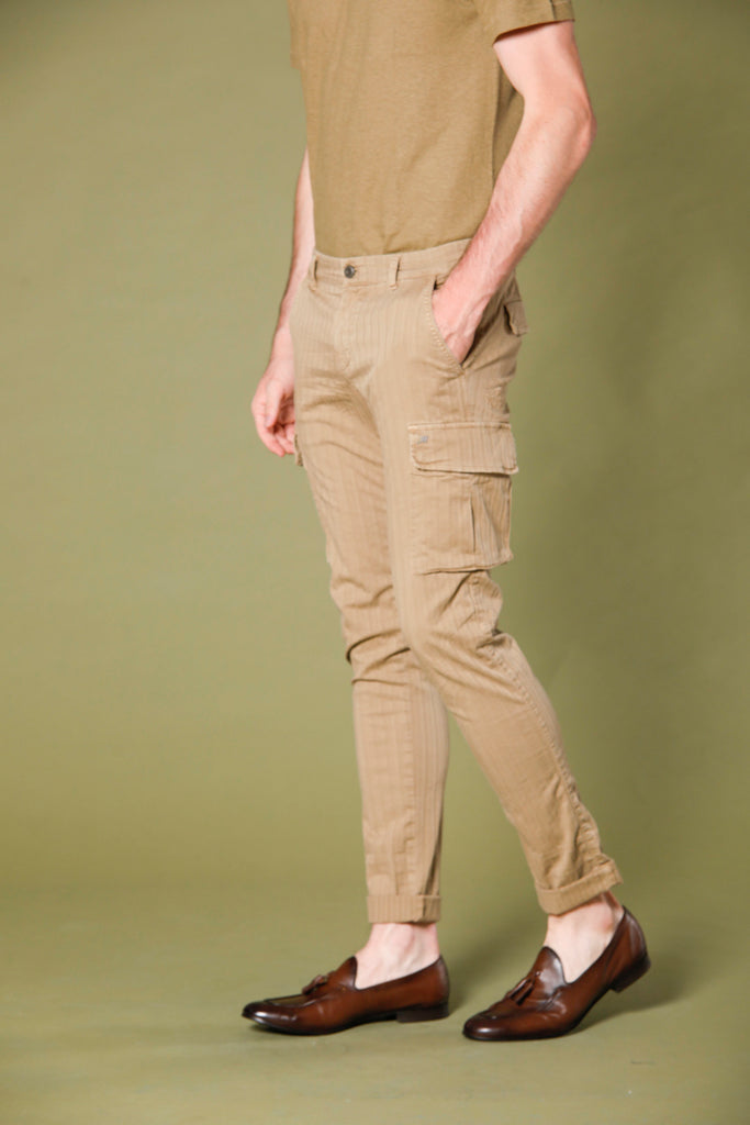 immagine 4 di pantalone cargo uomo in cotone resca 3d modello Chile colore kaki di Mason's 