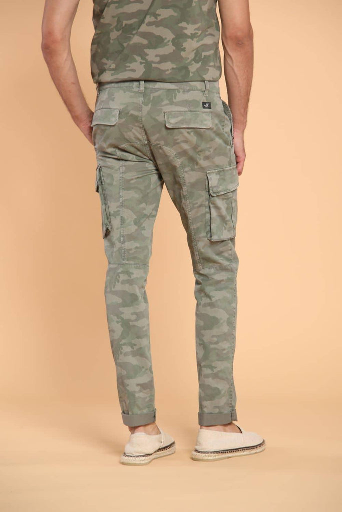 Chile pantalone cargo uomo in cotone con pattern camouflage extra slim ①