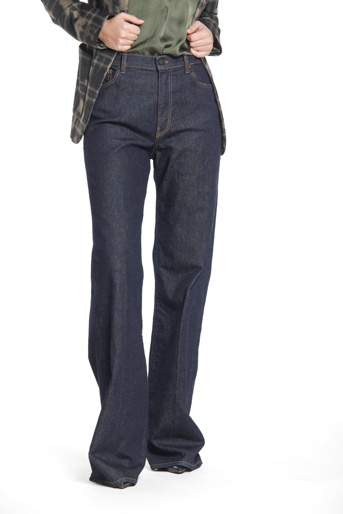 Immagine 3 di pantalone 5 tasche da donna in denim colore blu navy modello Sienna di Mason's