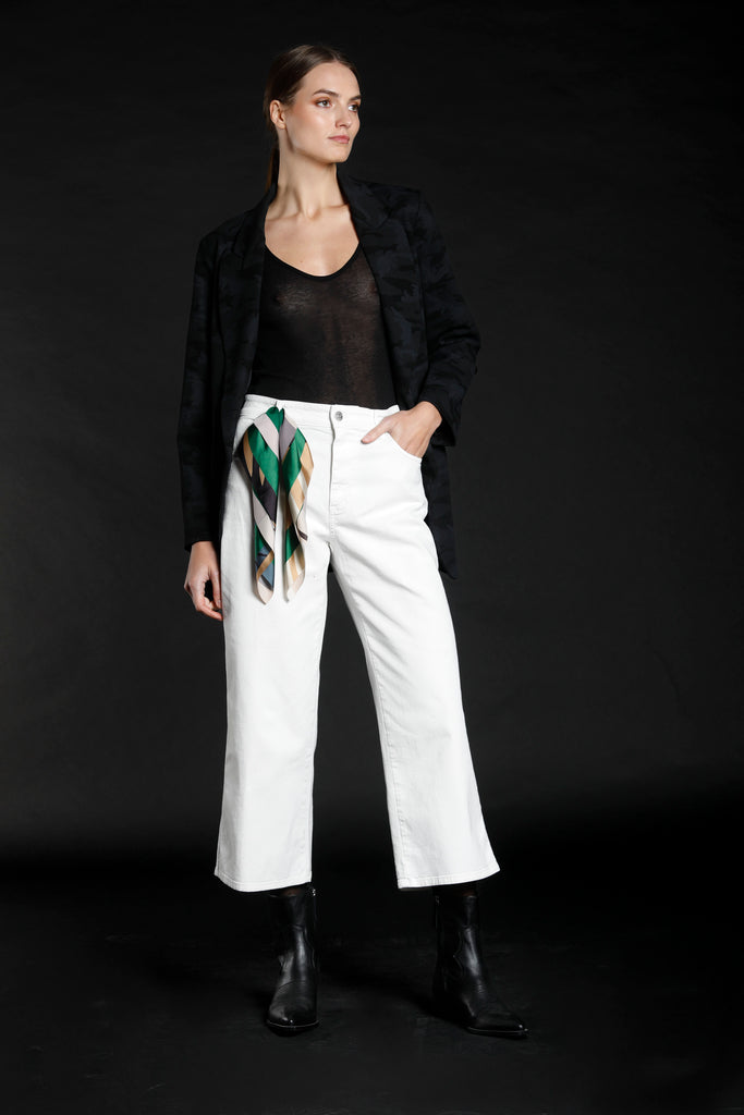 Immagine 2 di pantalone 5 tasche in denim stretch colore bianco latte modello Samantha di Mason’s 