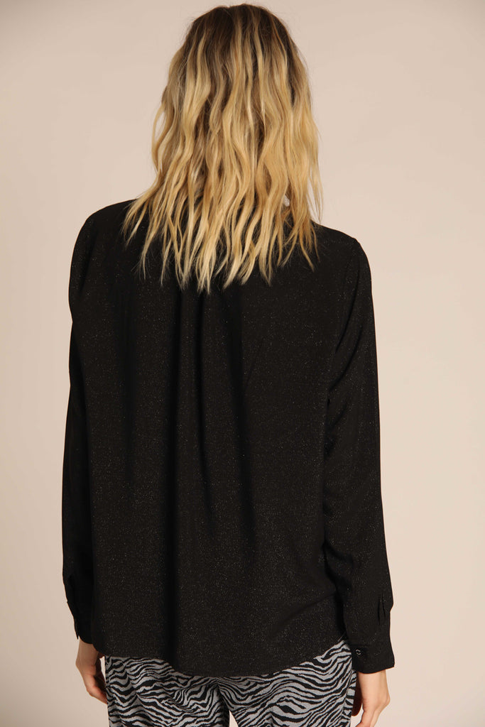 immagine 4 di camicia donna in viscosa lurex, modello Adele in nero di Mason's