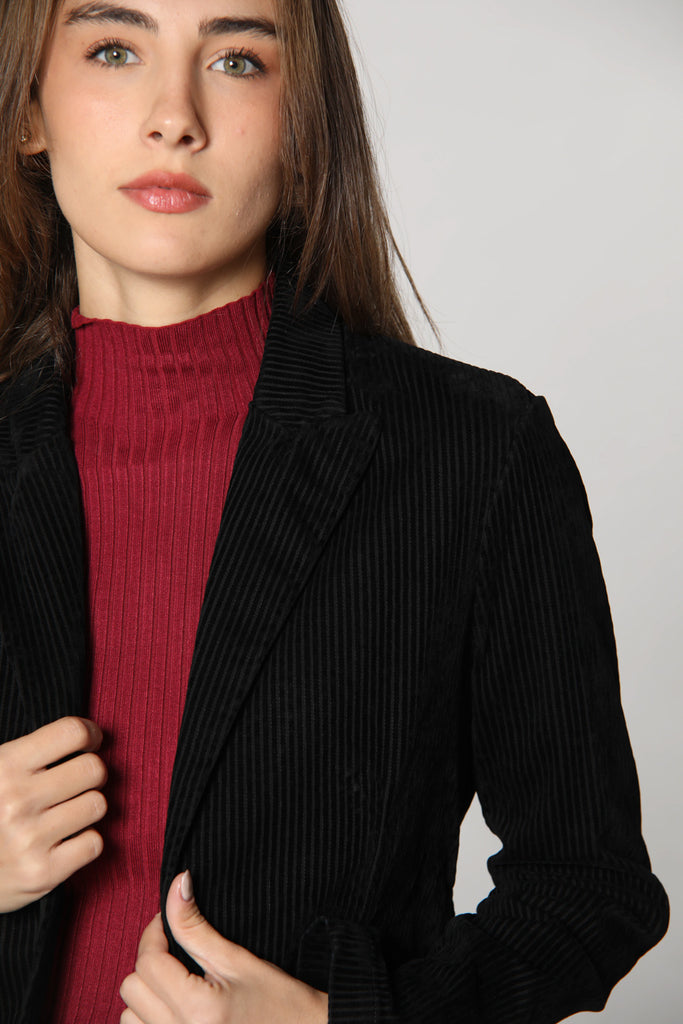 immagine 3 di blazer da donna in velluto a coste colore nero modello Theresa  di Mason's 