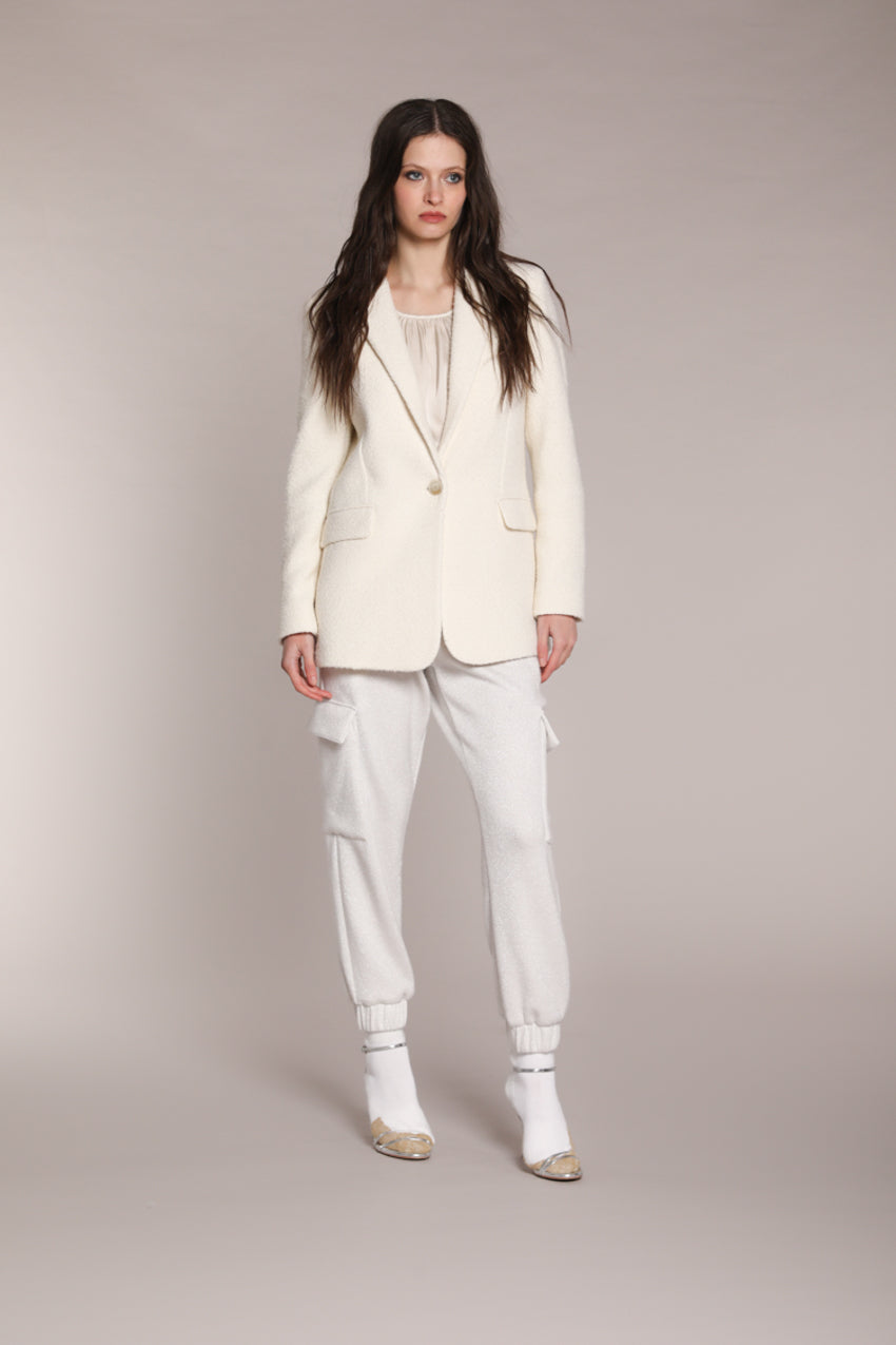 Foto 2 Irene blazer donna lungo in bouclé misto lana