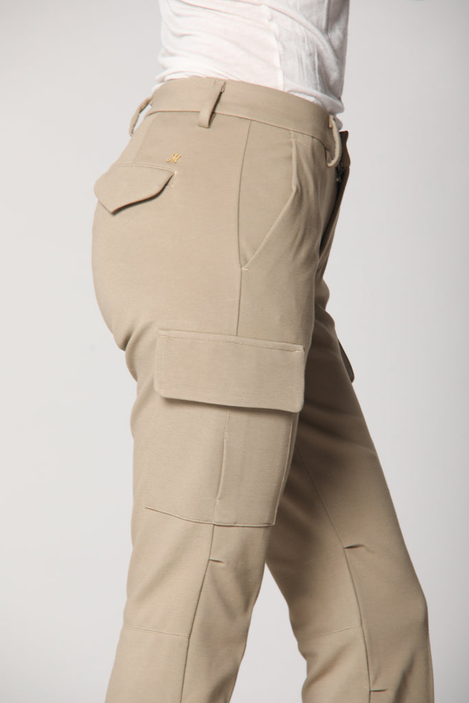 Immagine 4 di pantalone cargo da donna in jersey beige chiaro modello Chile City di Mason’s