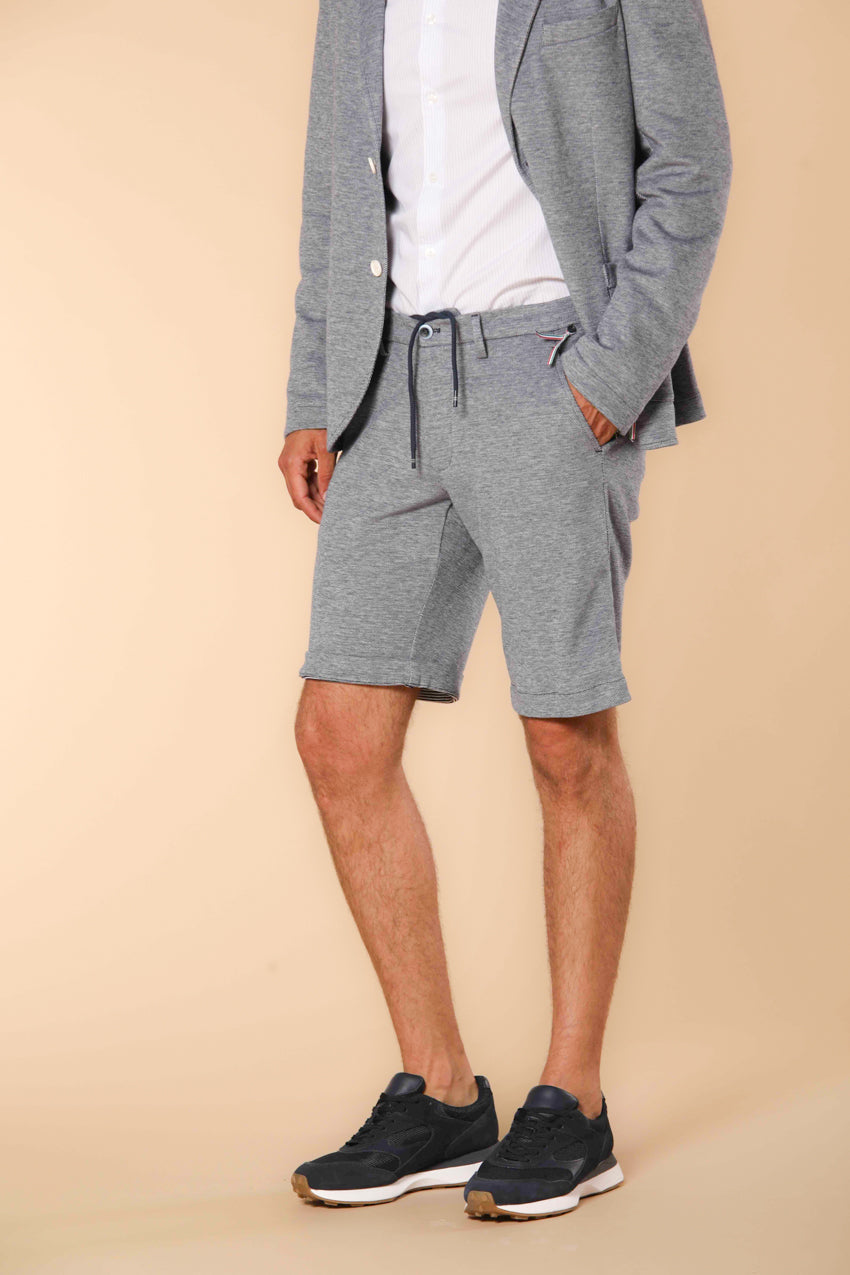 Torino Jog bermuda chino jogger uomo in piquet di cotone double face slim fit