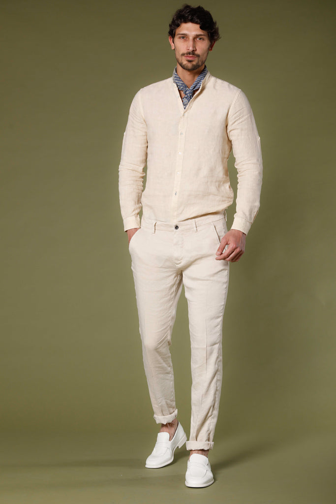 Immagine 2 di camicia uomo a manica lunga in lino color stucco modello Porto di Mason's