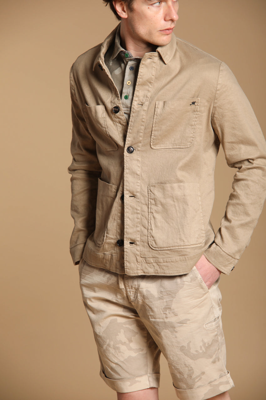 James Men's Overshirt in cotton linen blend twill Mason's Mason's