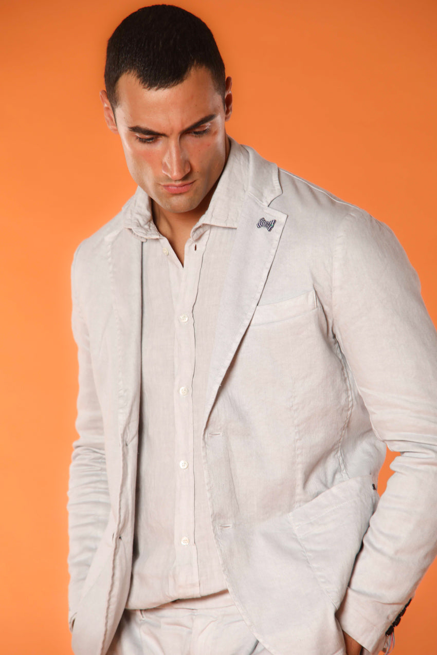 Da Vinci Summer blazer uomo in twill di lino e cotone