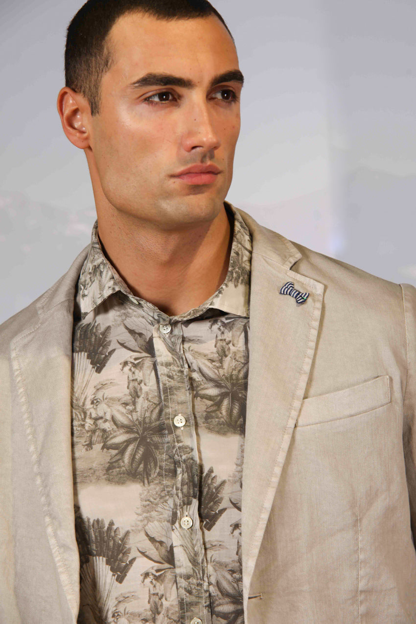 Da Vinci Summer blazer uomo in twill di lino e cotone