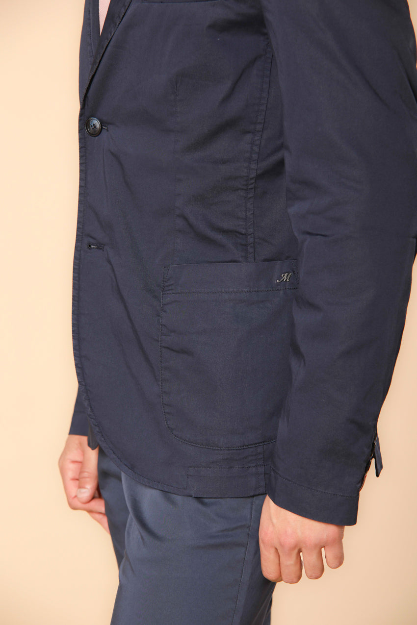 Da Vinci travel blazer uomo in raso tecnico travel stretch con dettagli