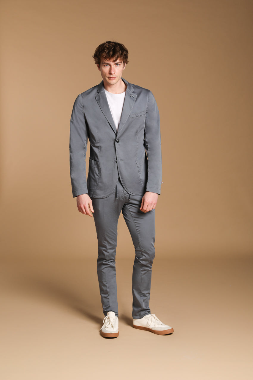 Da Vinci travel blazer uomo in raso tecnico travel stretch con dettagli