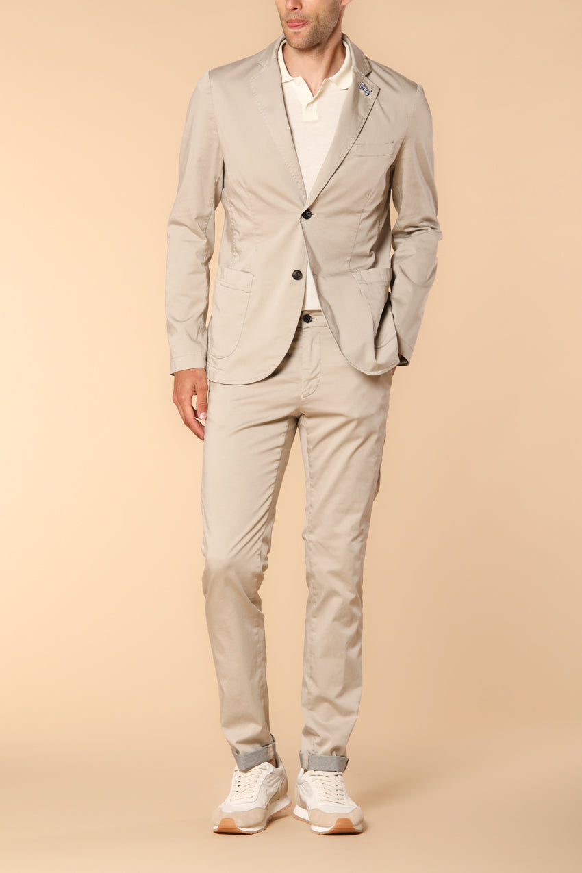 Da Vinci travel blazer uomo in raso tecnico travel stretch con dettagli