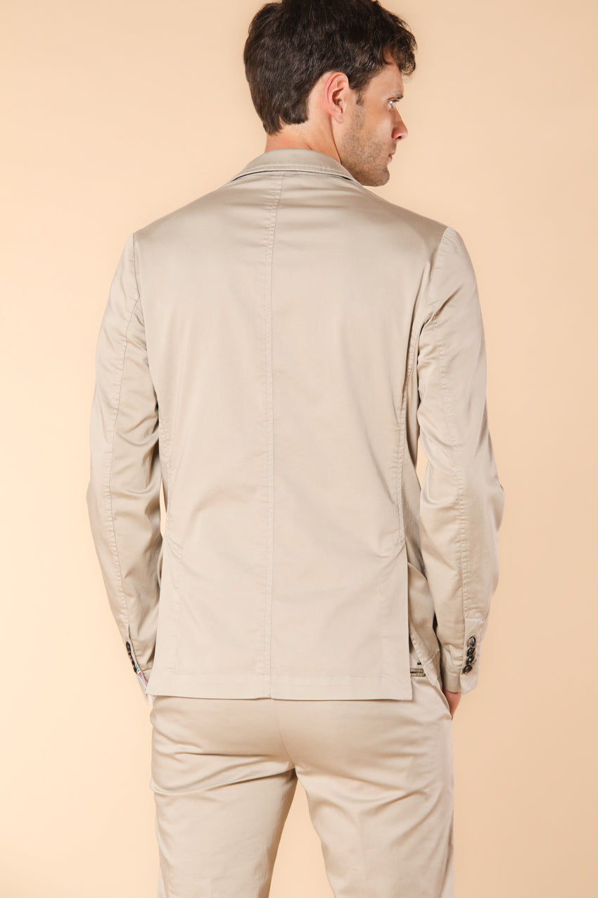 Da Vinci travel blazer uomo in raso tecnico travel stretch con dettagli