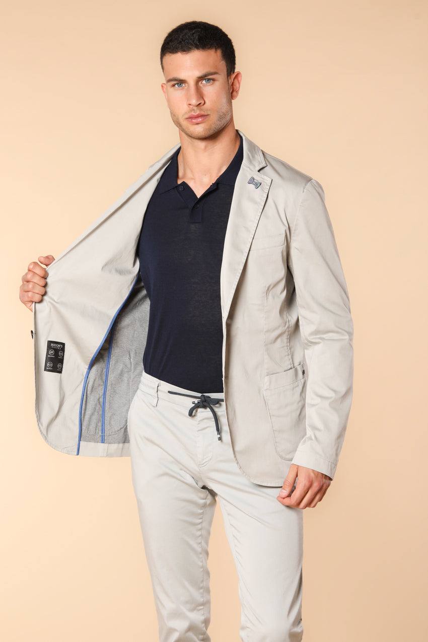 Da Vinci travel blazer uomo in raso tecnico travel stretch con dettagli
