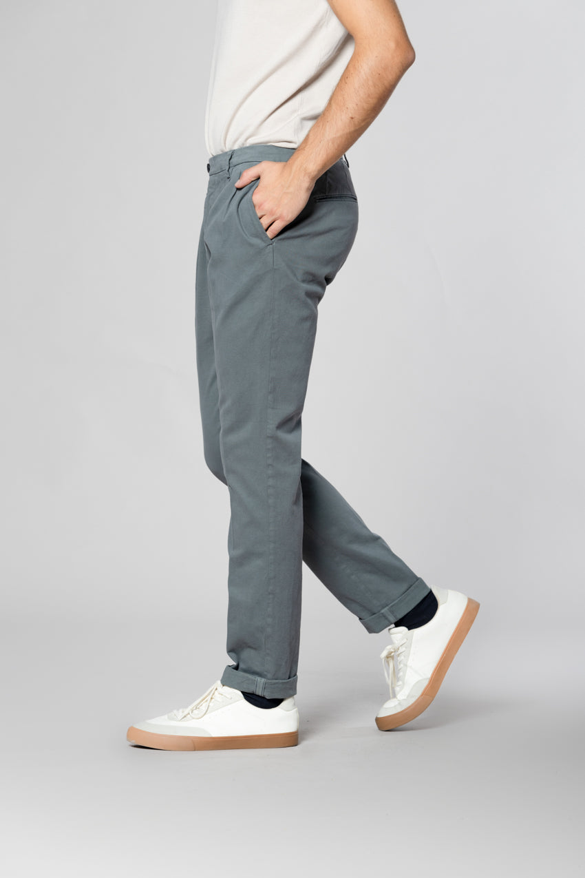 New York Time 2 Pinces pantalone chino uomo in cotone lana regular fit