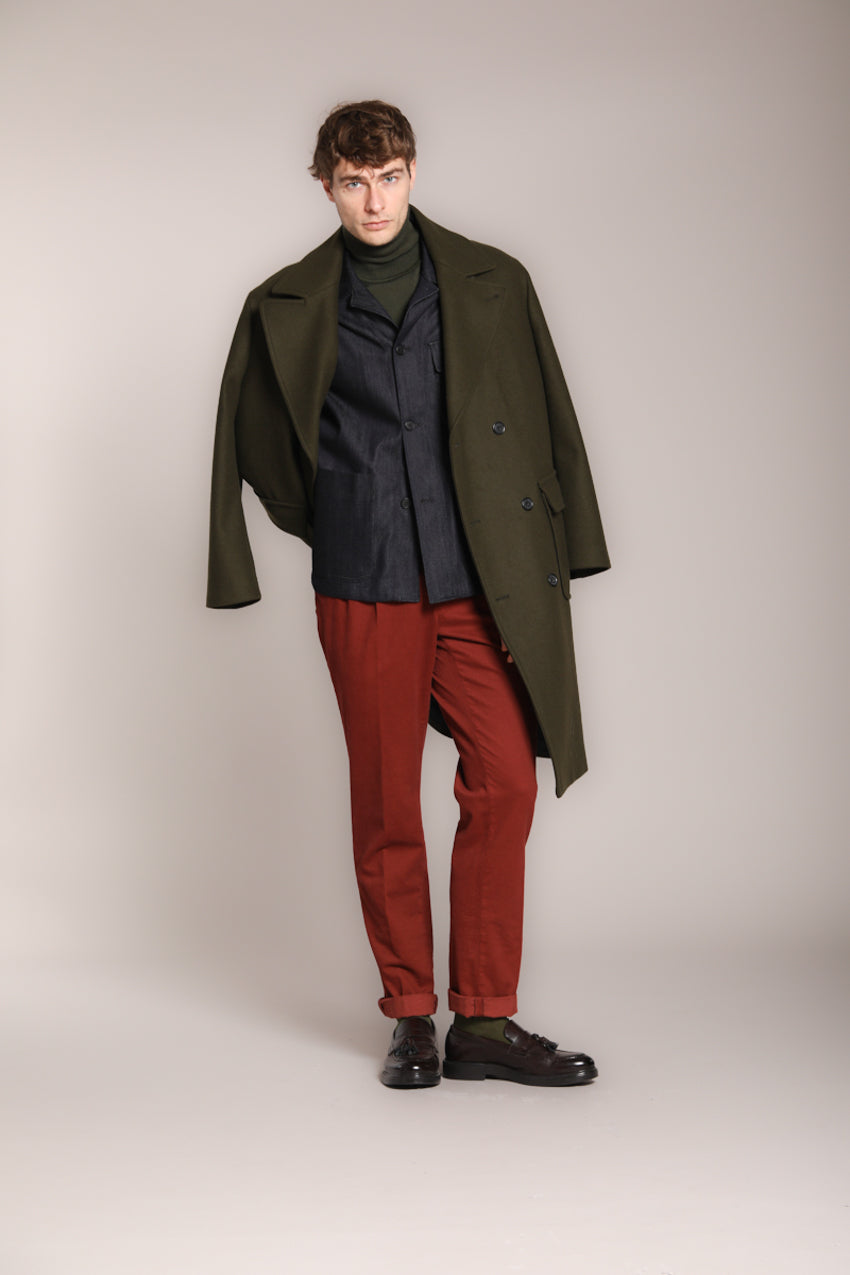 Foto 3 New York Time 2 Pinces pantalone chino uomo in cotone lana regular fit