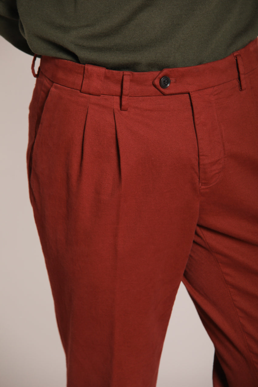 Foto 2 New York Time 2 Pinces pantalone chino uomo in cotone lana regular fit