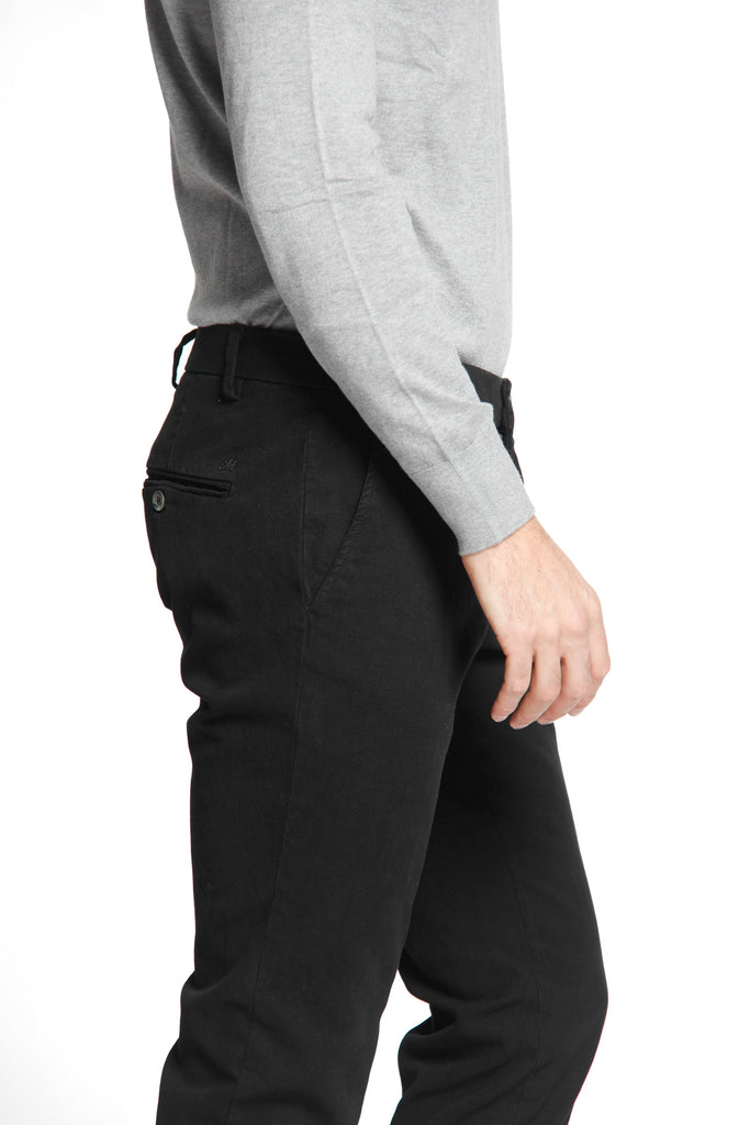 Milano Style pantalone chino uomo in gabardina e cotone modal stretch extra slim ①