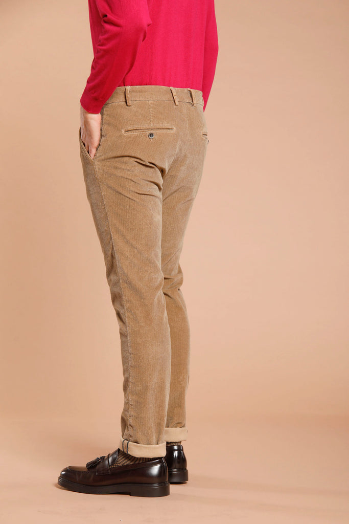 Milano Style pantalone chino uomo in velluto con micro pattern extra slim fit