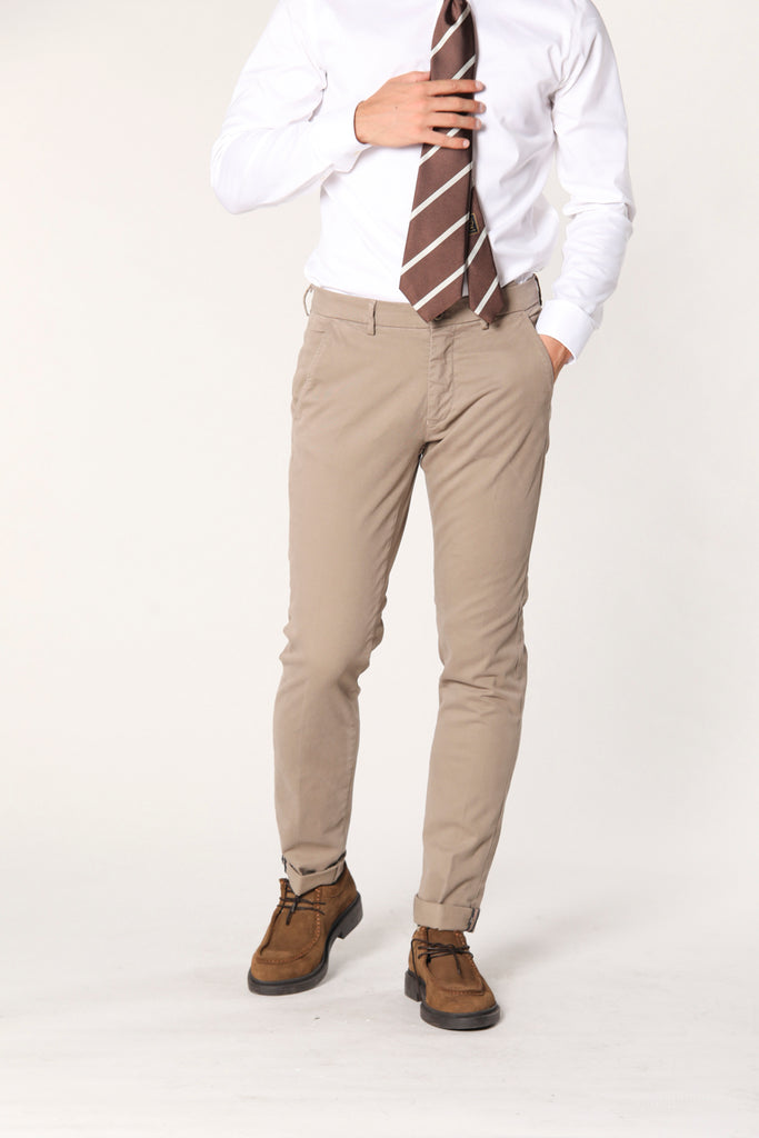 Torino Style pantalone chino uomo in gabardina e cotone modal stretch slim fit