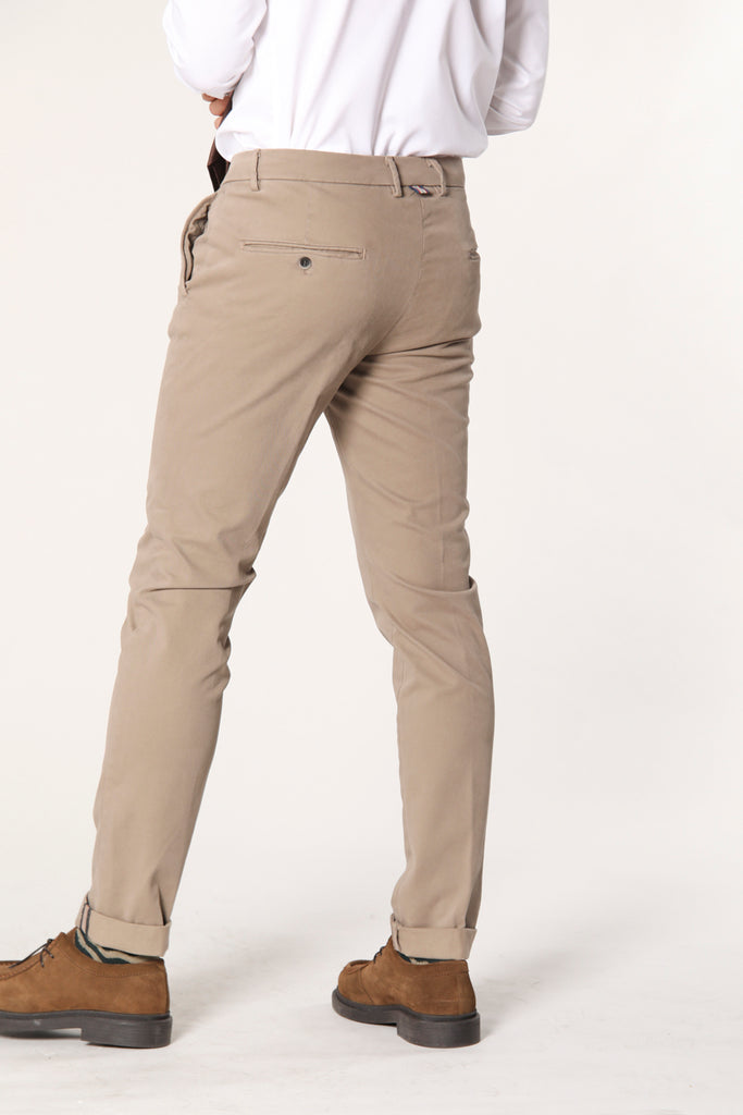 Torino Style pantalone chino uomo in gabardina e cotone modal stretch slim fit