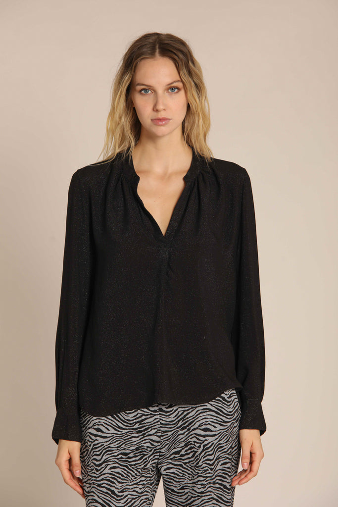 immagine 2 di camicia donna in viscosa lurex, modello Adele in nero di Mason's
