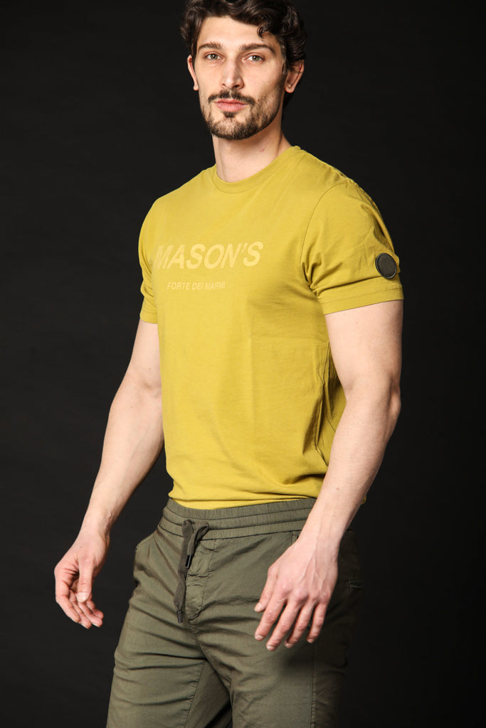 immagine 1 di t-shirt uomo modello Tom MM in verde lime fit regular di Mason's