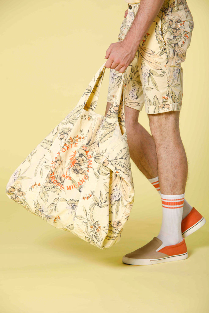immagine 1 di borsa unisex in cotone con stampa floreale modello mason's bag colore giallino modello Mason's bag di Mason's 