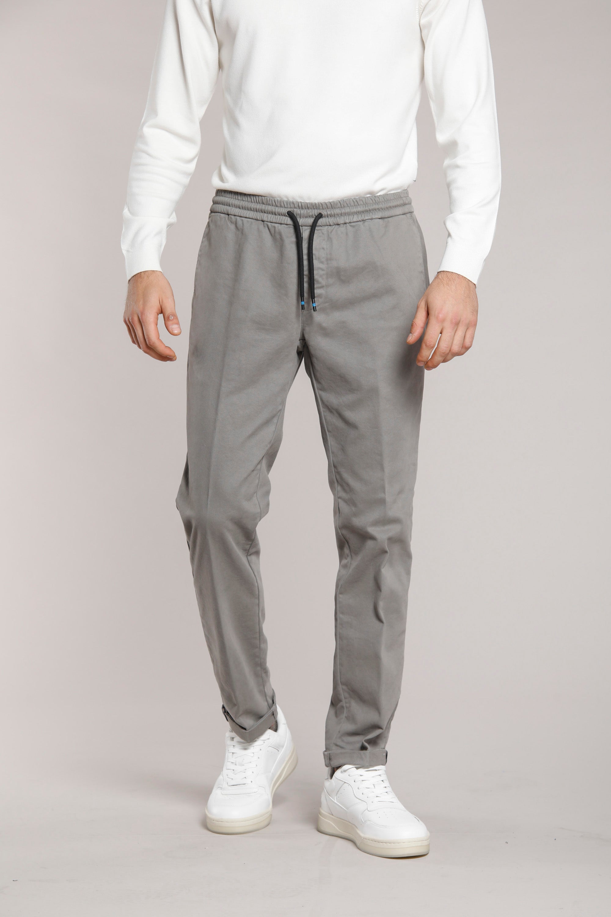 New York Sack pantalone chino jogger uomo in cotone modal stretch regu