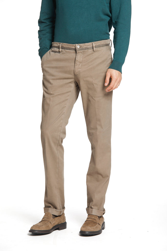 New York Tapes pantalone chino uomo in cotone trama diagonale regular