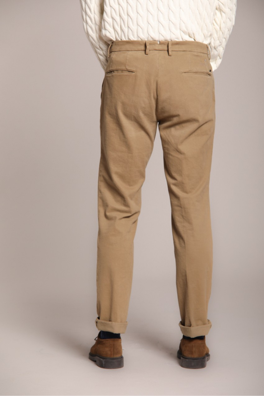 New York Time 2 Pinces pantalone chino uomo in cotone lana regular fit