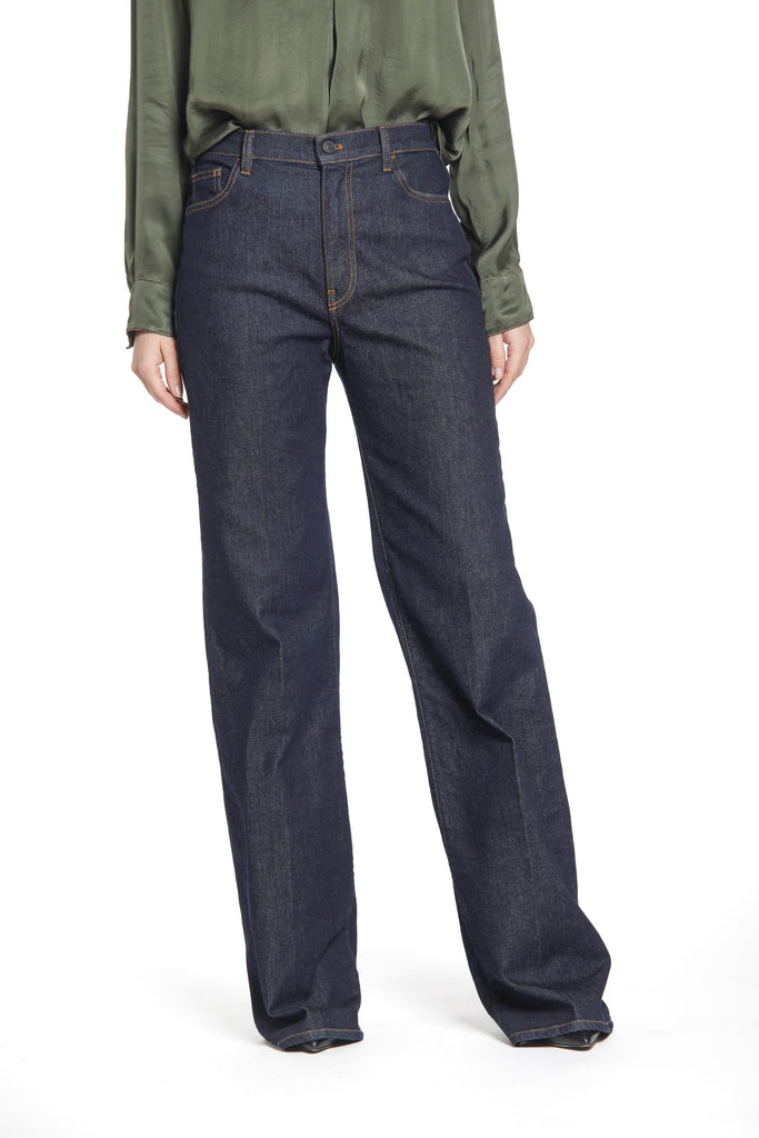 Immagine 2 di pantalone 5 tasche da donna in denim colore blu navy modello Sienna di Mason's