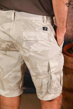 Chile men's cargo bermuda shorts in cotton with camou pattern slim fit ①