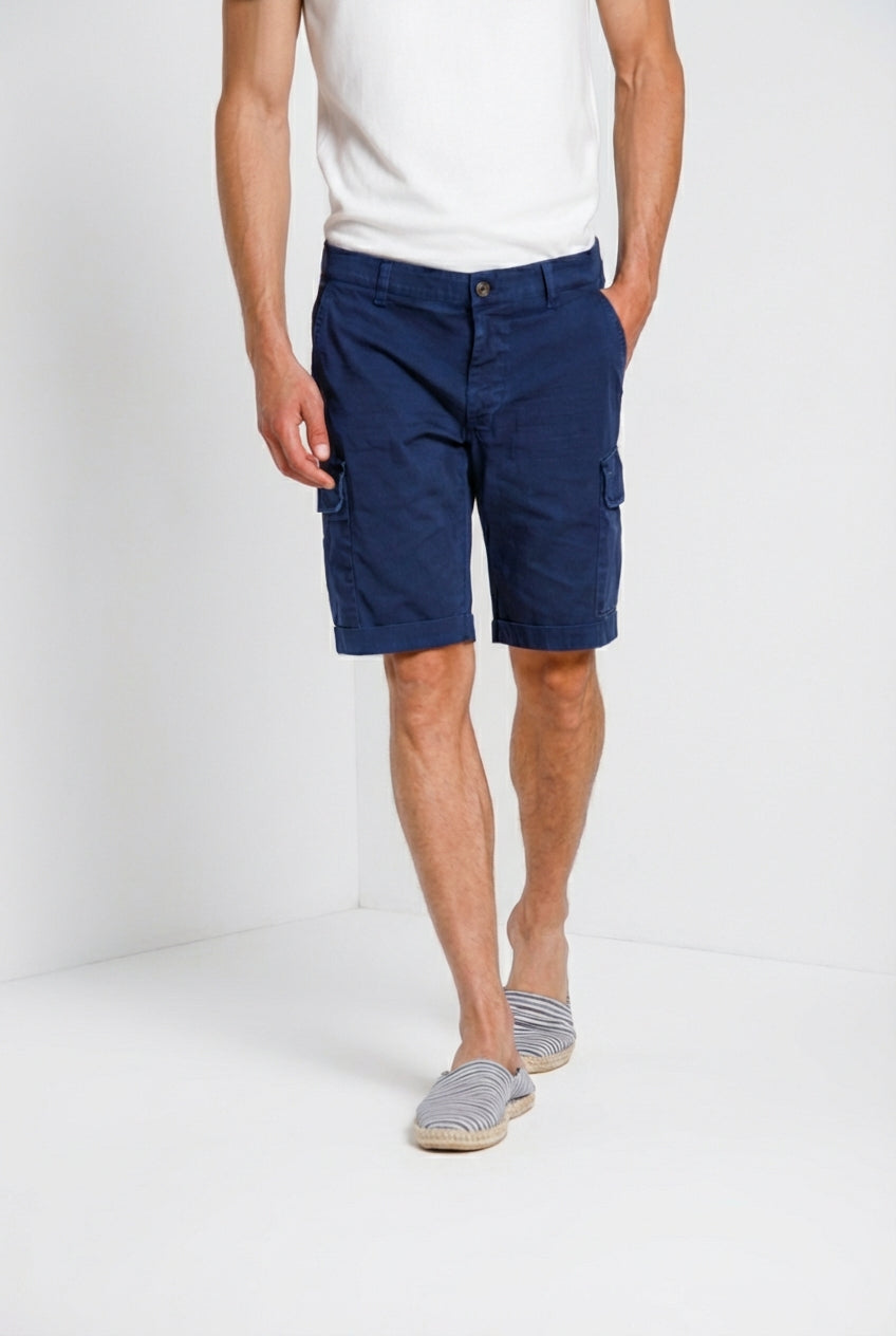 Chile bermuda cargo uomo in raso stretch slim fit  ①