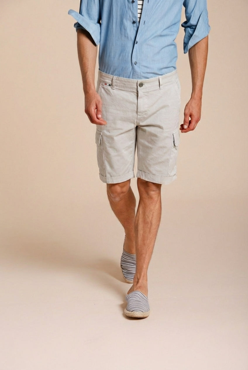 Chile bermuda cargo hombre en raso stretch slim fit ①