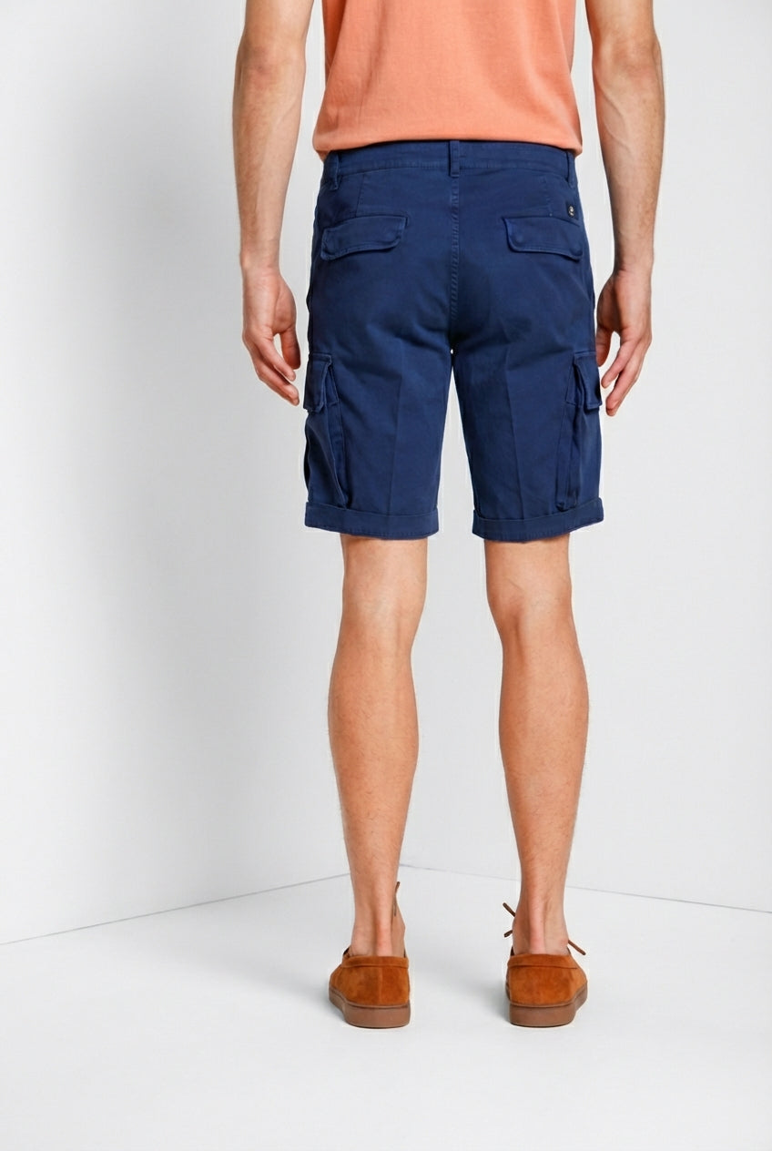 Chile bermuda cargo uomo in raso stretch slim fit ①