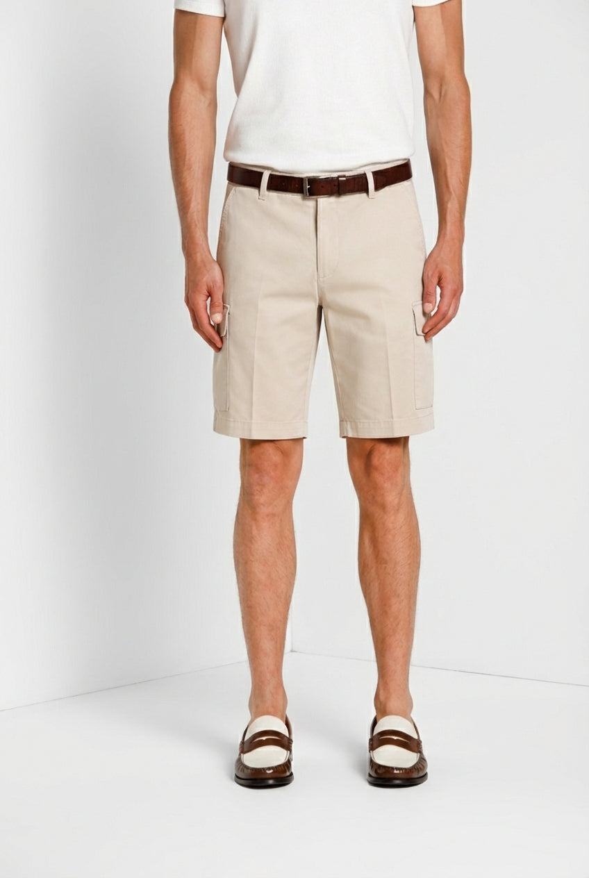 Chile bermuda cargo homme en satin stretch slim fit ①