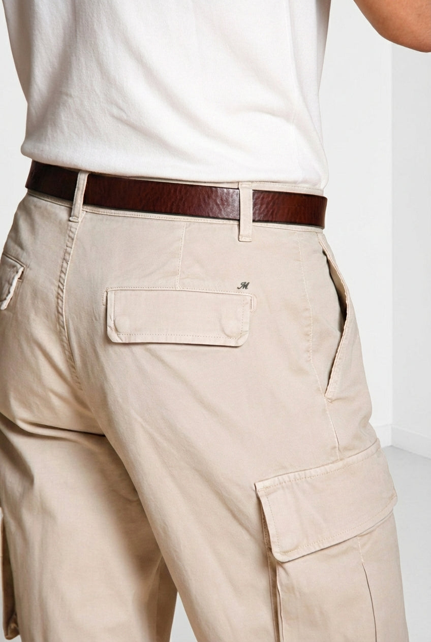 Chile bermuda cargo homme en satin stretch slim fit ①