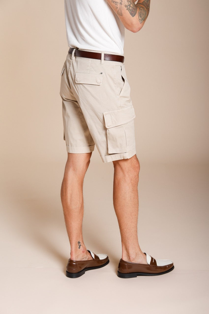 Chile bermuda cargo uomo in raso stretch slim fit ①