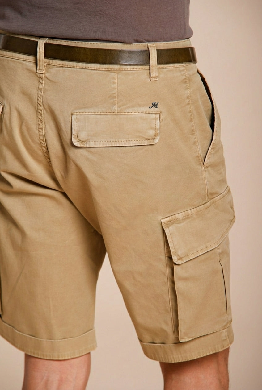 Chile men's cargo bermuda stretch satin slim fit ①