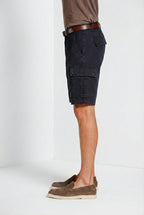 Chile bermuda cargo homme en satin stretch slim fit ①