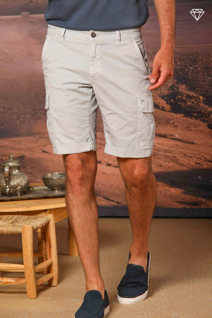 Chile men's cargo bermuda shorts in stretch satin slim fit ①