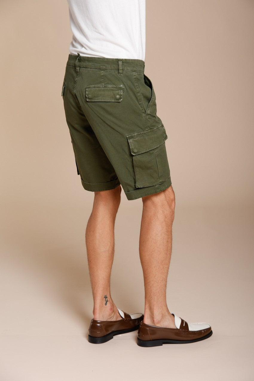 Chile bermuda cargo uomo in raso stretch slim fit ①