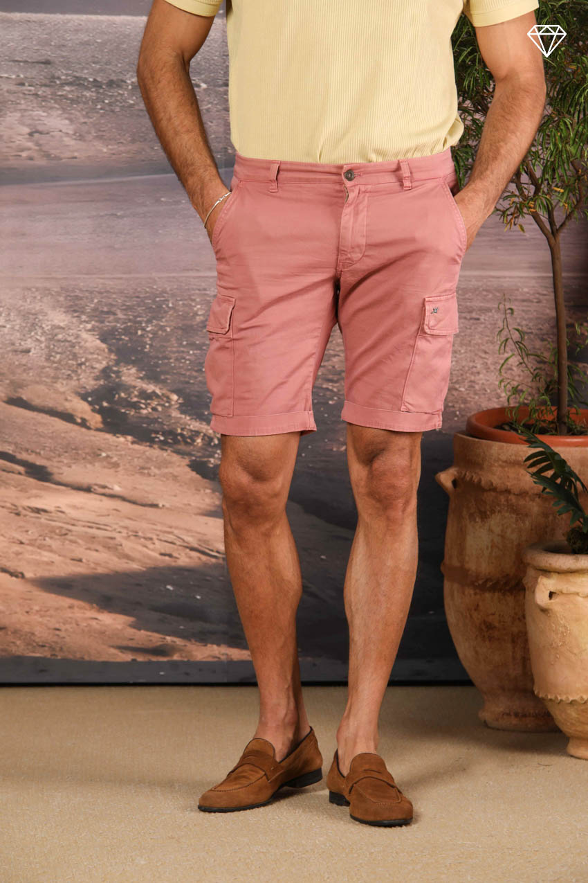 Chile men's cargo bermuda shorts in stretch satin slim fit ①