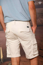 Chile men's cargo bermuda shorts in stretch satin slim fit ①