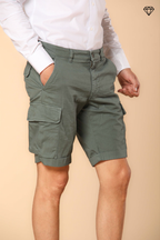Chile men's cargo bermuda shorts in stretch satin slim fit ①